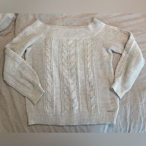 ABERCROMBIE AND FITCH off the shoulder cable knit sweater -XL